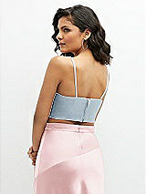 Rear View Thumbnail - Mist Satin Mix-and-Match Draped Midriff Top