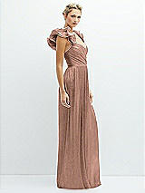 Alt View 2 Thumbnail - Metallic Sienna Dramatic Ruffle Edge Convertible Strap Metallic Pleated Maxi Dress