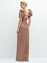 Alt View 3 Thumbnail - Metallic Sienna Dramatic Ruffle Edge Convertible Strap Metallic Pleated Maxi Dress