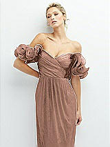 Alt View 4 Thumbnail - Metallic Sienna Dramatic Ruffle Edge Convertible Strap Metallic Pleated Maxi Dress