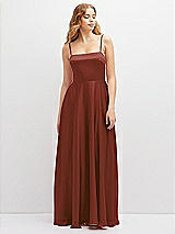 Front View Thumbnail - Auburn Moon Adjustable Sash Tie Back Satin Maxi Dress with Full Skirt