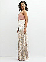 Side View Thumbnail - Golden Hour Floral Satin Mix-and-Match High Waist Seamed Bias Skirt