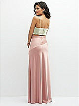 Alt View 2 Thumbnail - Vintage Primrose Celadon Floral Satin Mix-and-Match Draped Midriff Top