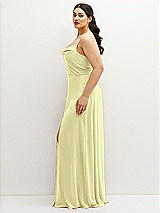 Side View Thumbnail - Butter Yellow Soft Cowl-Neck A-Line Maxi Dress with Adjustable Straps