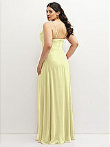 Rear View Thumbnail - Butter Yellow Soft Cowl-Neck A-Line Maxi Dress with Adjustable Straps