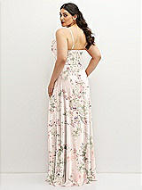 Rear View Thumbnail - Blush Garden Soft Cowl-Neck A-Line Maxi Dress with Adjustable Straps