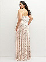 Rear View Thumbnail - Coquette Floral Print Soft Cowl-Neck A-Line Maxi Dress with Adjustable Straps