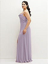 Side View Thumbnail - Lilac Haze Soft Cowl-Neck A-Line Maxi Dress with Adjustable Straps