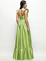 Rear View Thumbnail - Mojito Satin Corset Maxi Dress with Ruffle Straps & Skirt