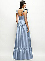 Rear View Thumbnail - Cloudy Satin Corset Maxi Dress with Ruffle Straps & Skirt