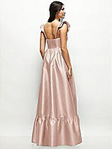 Rear View Thumbnail - Toasted Sugar Satin Corset Maxi Dress with Ruffle Straps & Skirt