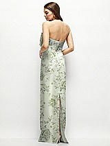 Alt View 4 Thumbnail - Sage Cottage Rose Strapless Floral Satin Column Maxi Dress with Oversized Bow