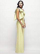 Side View Thumbnail - Butter Yellow Oversized Bow One-Shoulder Satin Column Maxi Dress