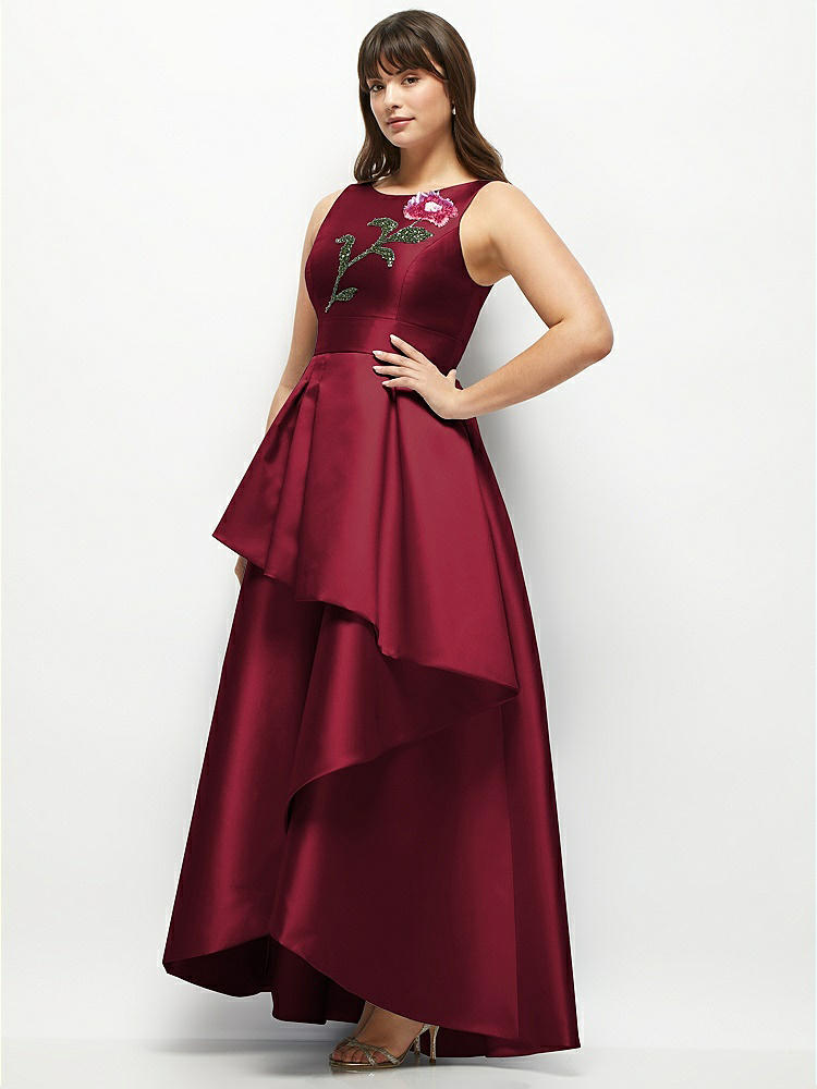 Alfred Sung Open Back Satin Twill Bridesmaid Dress D661 In Burgundy | The  Dessy Group