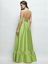 Rear View Thumbnail - Mojito Strapless Cat-Eye Boned Bodice Maxi Dress with Ruffle Hem