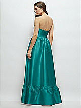 Rear View Thumbnail - Jade Strapless Cat-Eye Boned Bodice Maxi Dress with Ruffle Hem