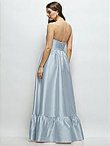 Rear View Thumbnail - Mist Strapless Cat-Eye Boned Bodice Maxi Dress with Ruffle Hem