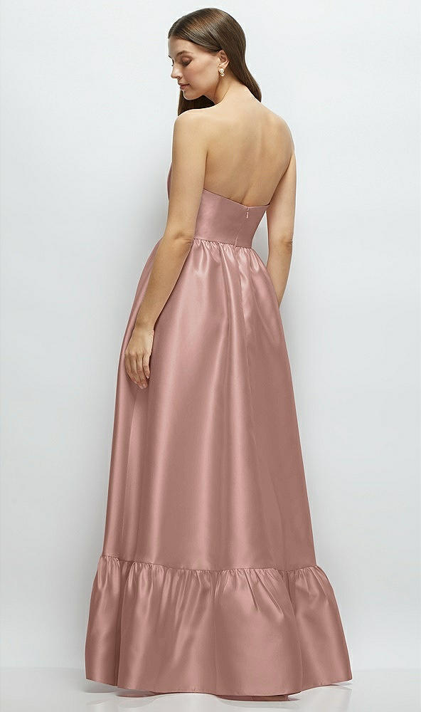 Back View - Neu Nude Strapless Cat-Eye Boned Bodice Maxi Dress with Ruffle Hem