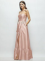 Side View Thumbnail - Toasted Sugar Strapless Cat-Eye Boned Bodice Maxi Dress with Ruffle Hem