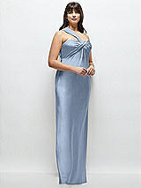 Alt View 2 Thumbnail - Cloudy Satin Twist Bandeau One-Shoulder Bias Maxi Dress