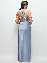 Alt View 3 Thumbnail - Cloudy Satin Twist Bandeau One-Shoulder Bias Maxi Dress