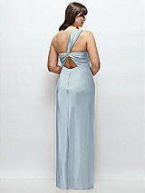 Alt View 3 Thumbnail - Mist Satin Twist Bandeau One-Shoulder Bias Maxi Dress