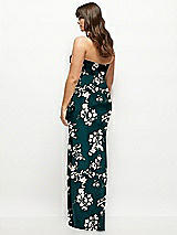 Alt View 3 Thumbnail - Vintage Primrose Evergreen Strapless Draped Skirt Floral Satin Maxi Dress with Cascade Ruffle