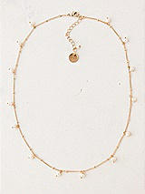 Rear View Thumbnail - Natural Pearl Dotted Gold Necklace