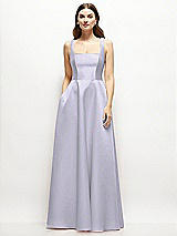 Front View Thumbnail - Silver Dove Square-Neck Satin Maxi Dress with Full Skirt