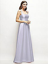 Side View Thumbnail - Silver Dove Square-Neck Satin Maxi Dress with Full Skirt