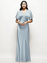 Alt View 1 Thumbnail - Mist Plunge Neck Kimono Sleeve Satin Bias Maxi Dress