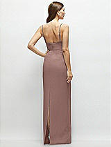 Rear View Thumbnail - Sienna Corset-Style Crepe Column Maxi Dress with Adjustable Straps