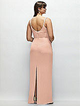 Alt View 3 Thumbnail - Pale Peach Corset Midriff Crepe Column Maxi Dress