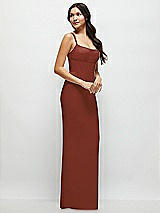 Side View Thumbnail - Auburn Moon Corset Midriff Crepe Column Maxi Dress