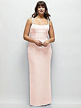 Alt View 1 Thumbnail - Blush Corset Midriff Crepe Column Maxi Dress