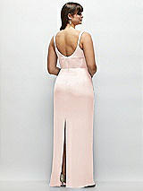 Alt View 3 Thumbnail - Blush Corset Midriff Crepe Column Maxi Dress