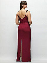 Alt View 3 Thumbnail - Burgundy Corset Midriff Crepe Column Maxi Dress