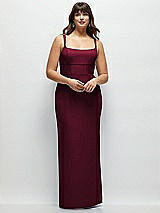 Alt View 1 Thumbnail - Cabernet Corset Midriff Crepe Column Maxi Dress