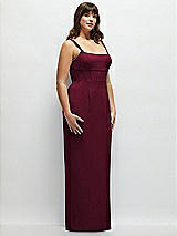 Alt View 2 Thumbnail - Cabernet Corset Midriff Crepe Column Maxi Dress