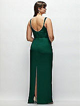 Alt View 3 Thumbnail - Hunter Green Corset Midriff Crepe Column Maxi Dress