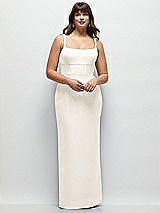 Alt View 1 Thumbnail - Ivory Corset Midriff Crepe Column Maxi Dress