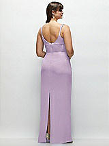 Alt View 3 Thumbnail - Pale Purple Corset Midriff Crepe Column Maxi Dress