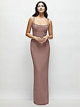 Front View Thumbnail - Sienna Corset Midriff Crepe Column Maxi Dress