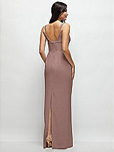 Rear View Thumbnail - Sienna Corset Midriff Crepe Column Maxi Dress