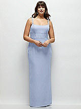 Alt View 1 Thumbnail - Sky Blue Corset Midriff Crepe Column Maxi Dress