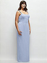 Alt View 2 Thumbnail - Sky Blue Corset Midriff Crepe Column Maxi Dress