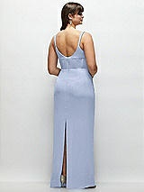 Alt View 3 Thumbnail - Sky Blue Corset Midriff Crepe Column Maxi Dress