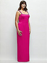 Alt View 2 Thumbnail - Think Pink Corset Midriff Crepe Column Maxi Dress