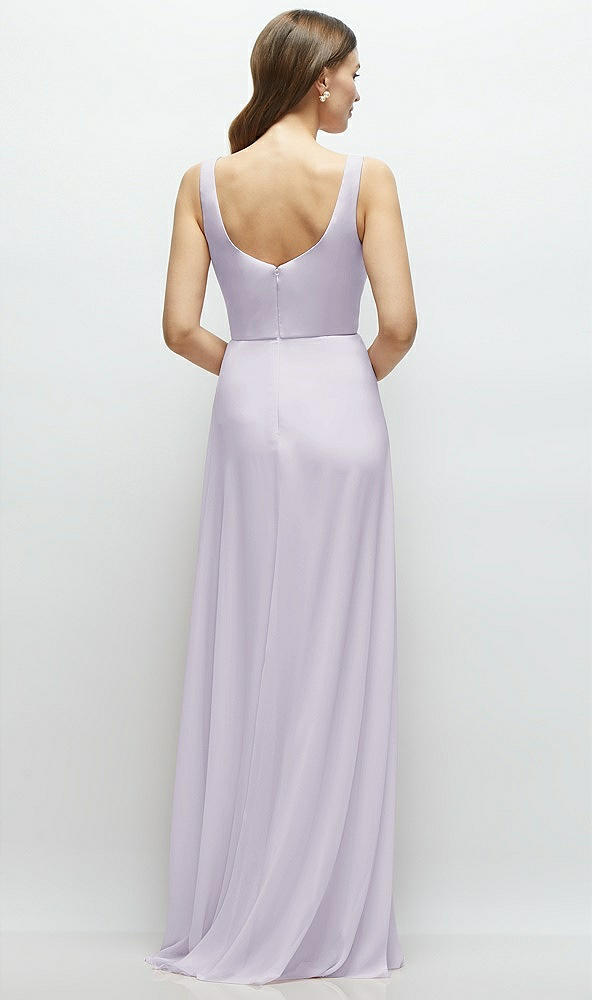 Back View - Moondance Square Neck Chiffon Maxi Dress with Circle Skirt