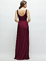 Rear View Thumbnail - Cabernet Square Neck Chiffon Maxi Dress with Circle Skirt